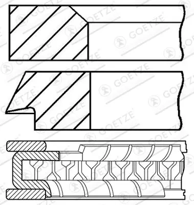 Handler.Part Piston ring kit GOETZE 0820970000 1