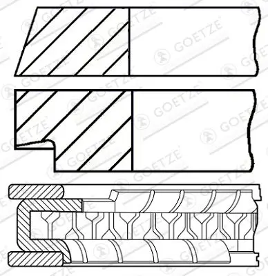 Handler.Part Piston Ring Kit GOETZE 0840450000 1