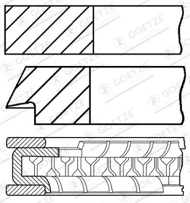 Handler.Part Piston ring kit GOETZE 0843550000 1