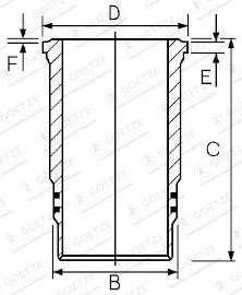 Handler.Part Cylinder sleeve GOETZE 1448023000 1