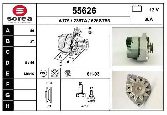 Handler.Part Alternator EAI 55626 1