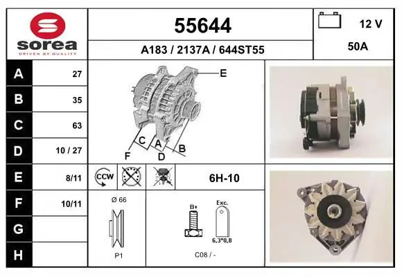 Handler.Part Alternator EAI 55644 1