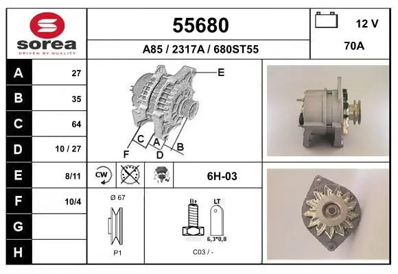 Handler.Part Alternator EAI 55680 1