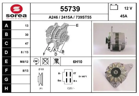 Handler.Part Alternator EAI 55739 1