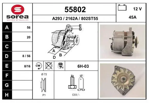 Handler.Part Alternator EAI 55802 1