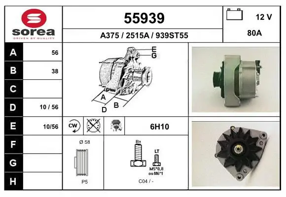 Handler.Part Alternator EAI 55939 1