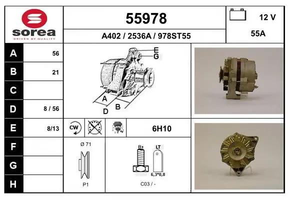 Handler.Part Alternator EAI 55978 1