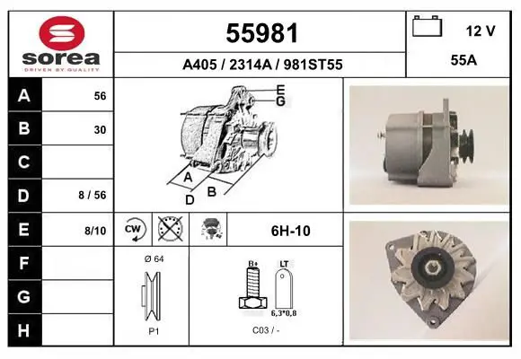 Handler.Part Alternator EAI 55981 1