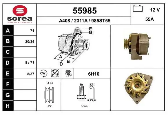 Handler.Part Alternator EAI 55985 1