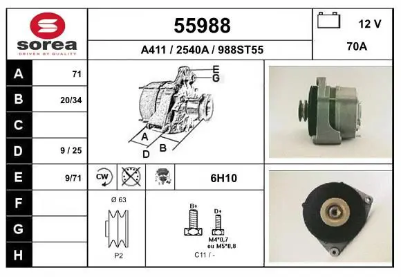 Handler.Part Alternator EAI 55988 1