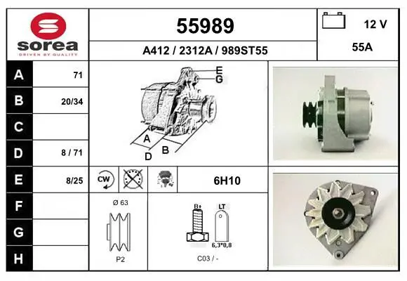 Handler.Part Alternator EAI 55989 1