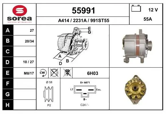 Handler.Part Alternator EAI 55991 1