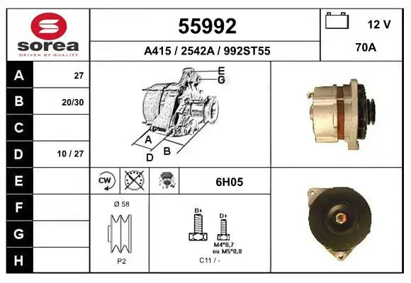 Handler.Part Alternator EAI 55992 1