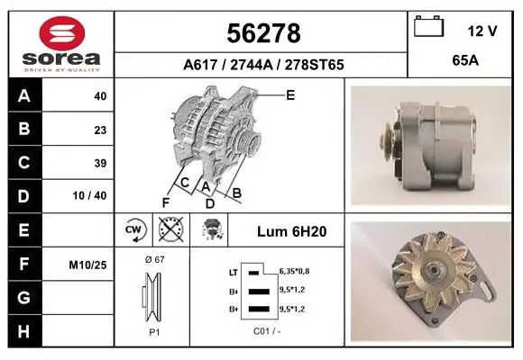 Handler.Part Alternator EAI 56278 1