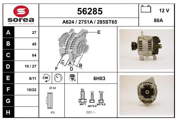 Handler.Part Alternator EAI 56285 1