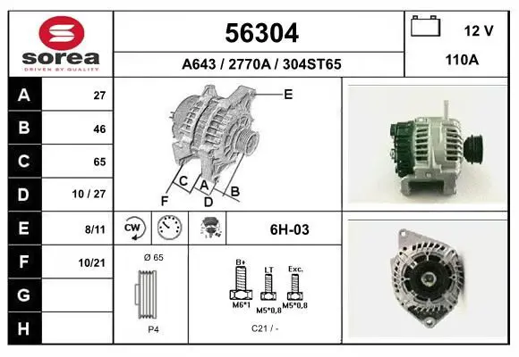 Handler.Part Alternator EAI 56304 1