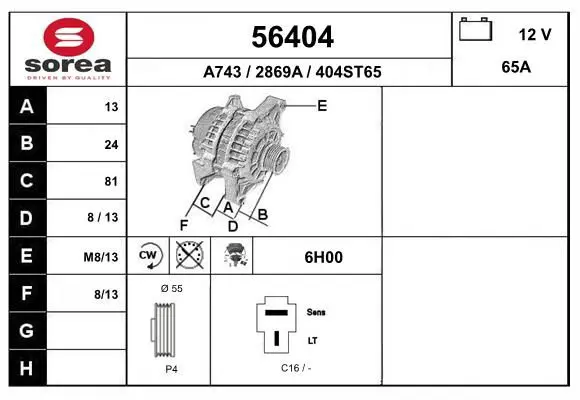 Handler.Part Alternator EAI 56404 1