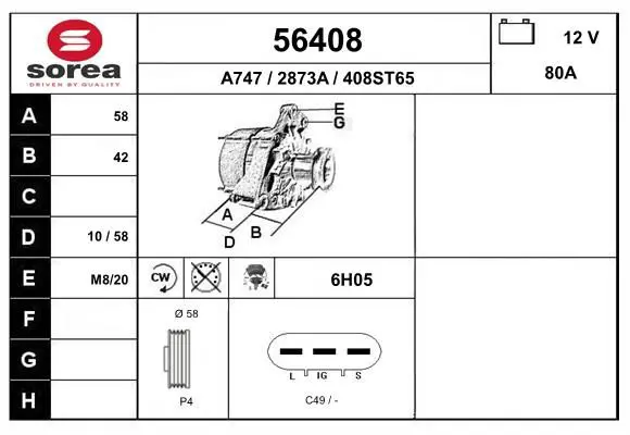 Handler.Part Alternator EAI 56408 1