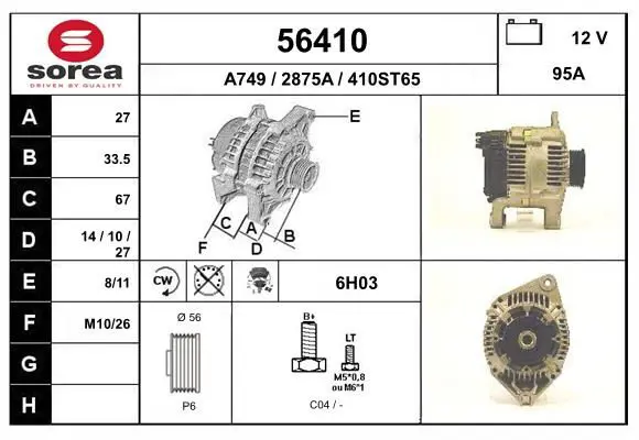 Handler.Part Alternator EAI 56410 1