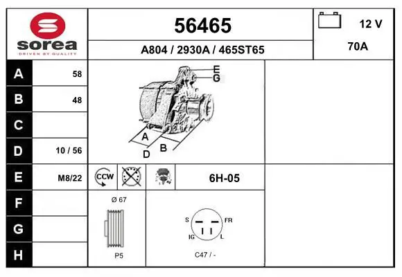 Handler.Part Alternator EAI 56465 1