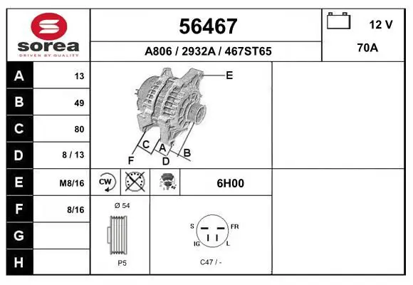 Handler.Part Alternator EAI 56467 1