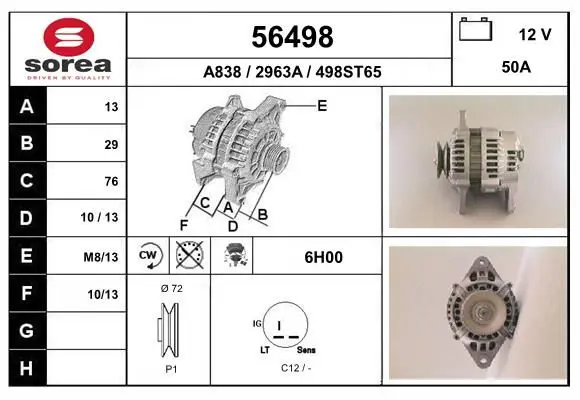 Handler.Part Alternator EAI 56498 1