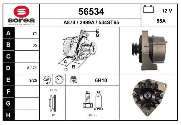 Handler.Part Alternator EAI 56534 1