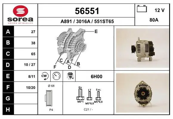 Handler.Part Alternator EAI 56551 1