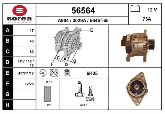 Handler.Part Alternator EAI 56564 1