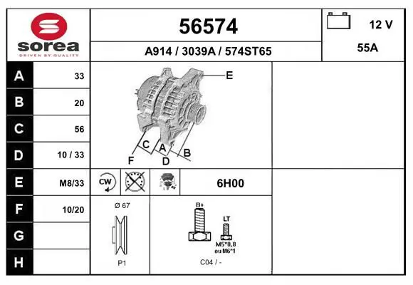 Handler.Part Alternator EAI 56574 1