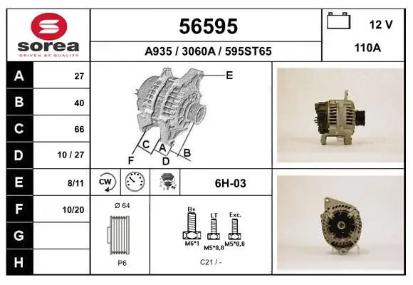 Handler.Part Alternator EAI 56595 1