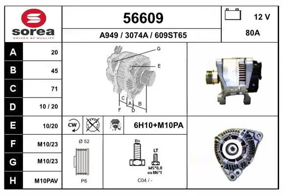 Handler.Part Alternator EAI 56609 1