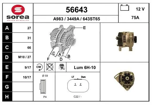 Handler.Part Alternator EAI 56643 1