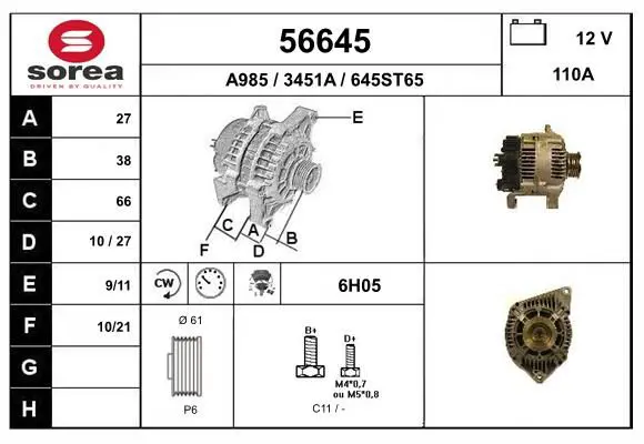 Handler.Part Alternator EAI 56645 1