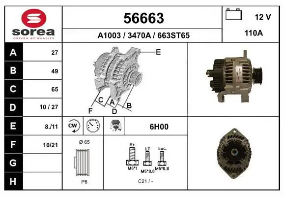 Handler.Part Alternator EAI 56663 1