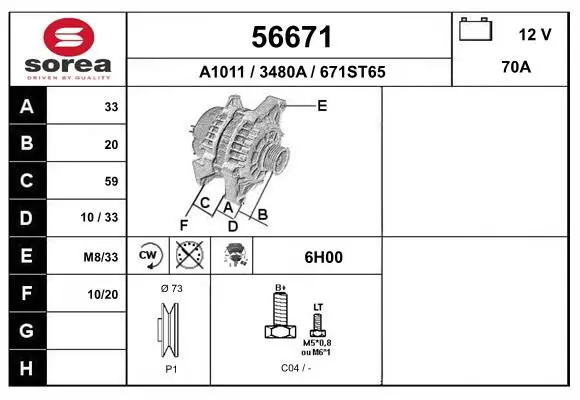 Handler.Part Alternator EAI 56671 1