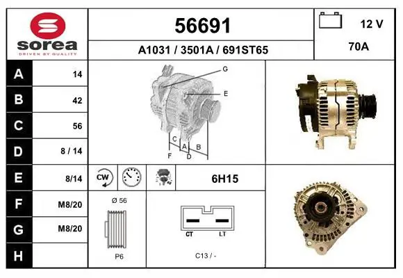 Handler.Part Alternator EAI 56691 1