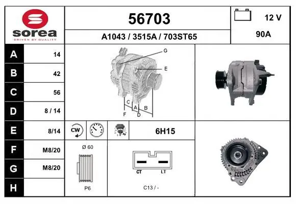 Handler.Part Alternator EAI 56703 1