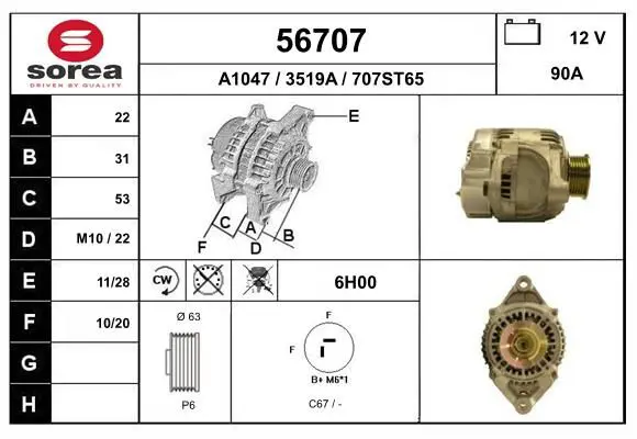 Handler.Part Alternator EAI 56707 1