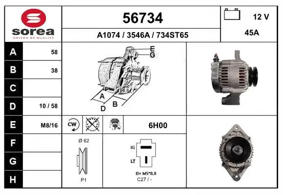 Handler.Part Alternator EAI 56734 1