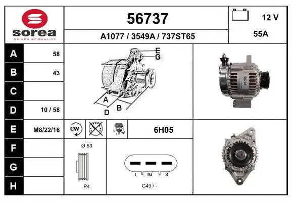 Handler.Part Alternator EAI 56737 1