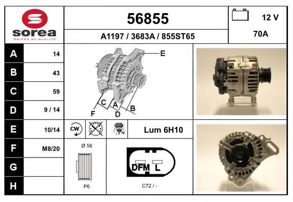 Handler.Part Alternator EAI 56855 1