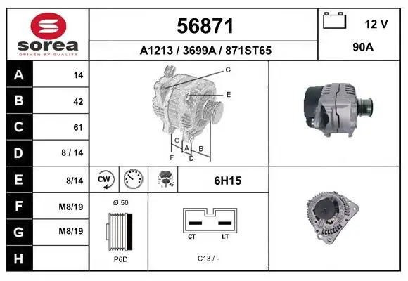 Handler.Part Alternator EAI 56871 1