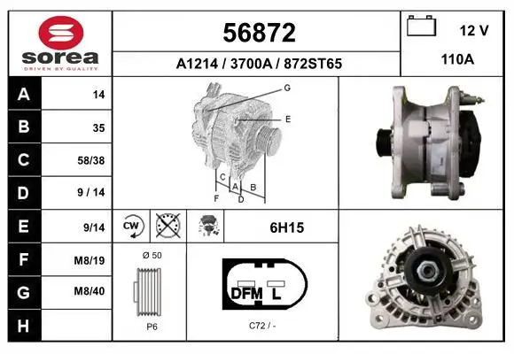 Handler.Part Alternator EAI 56872 1