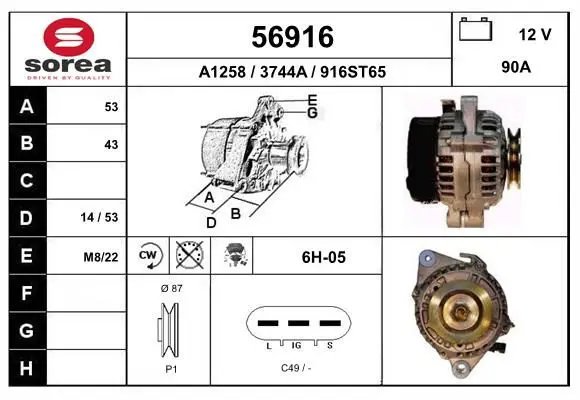 Handler.Part Alternator EAI 56916 1