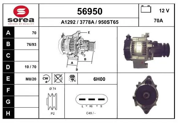 Handler.Part Alternator EAI 56950 1