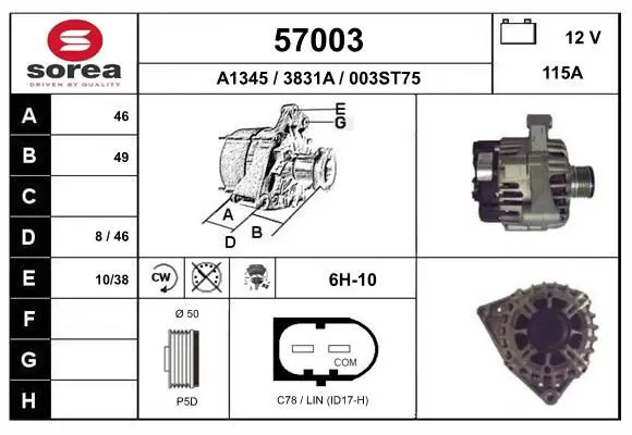 Handler.Part Alternator EAI 57003 1