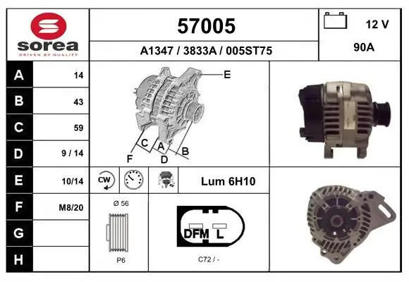 Handler.Part Alternator EAI 57005 1