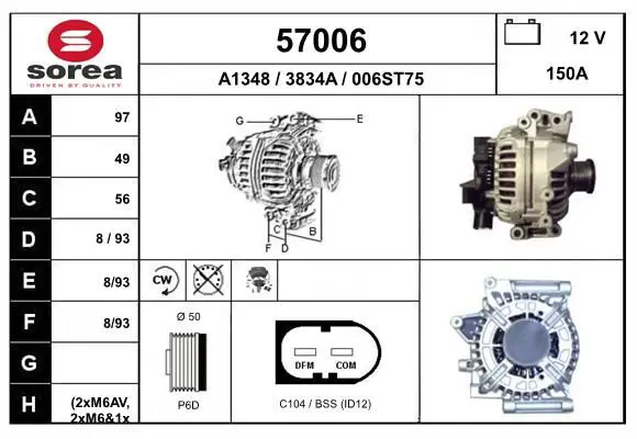 Handler.Part Alternator EAI 57006 1