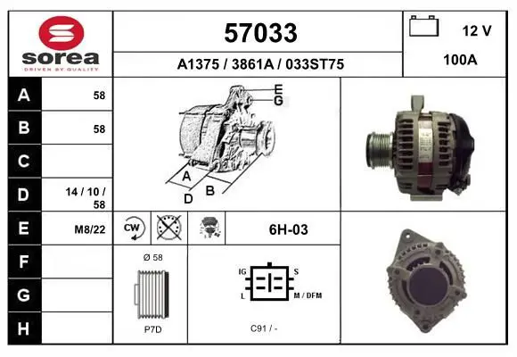 Handler.Part Alternator EAI 57033 1